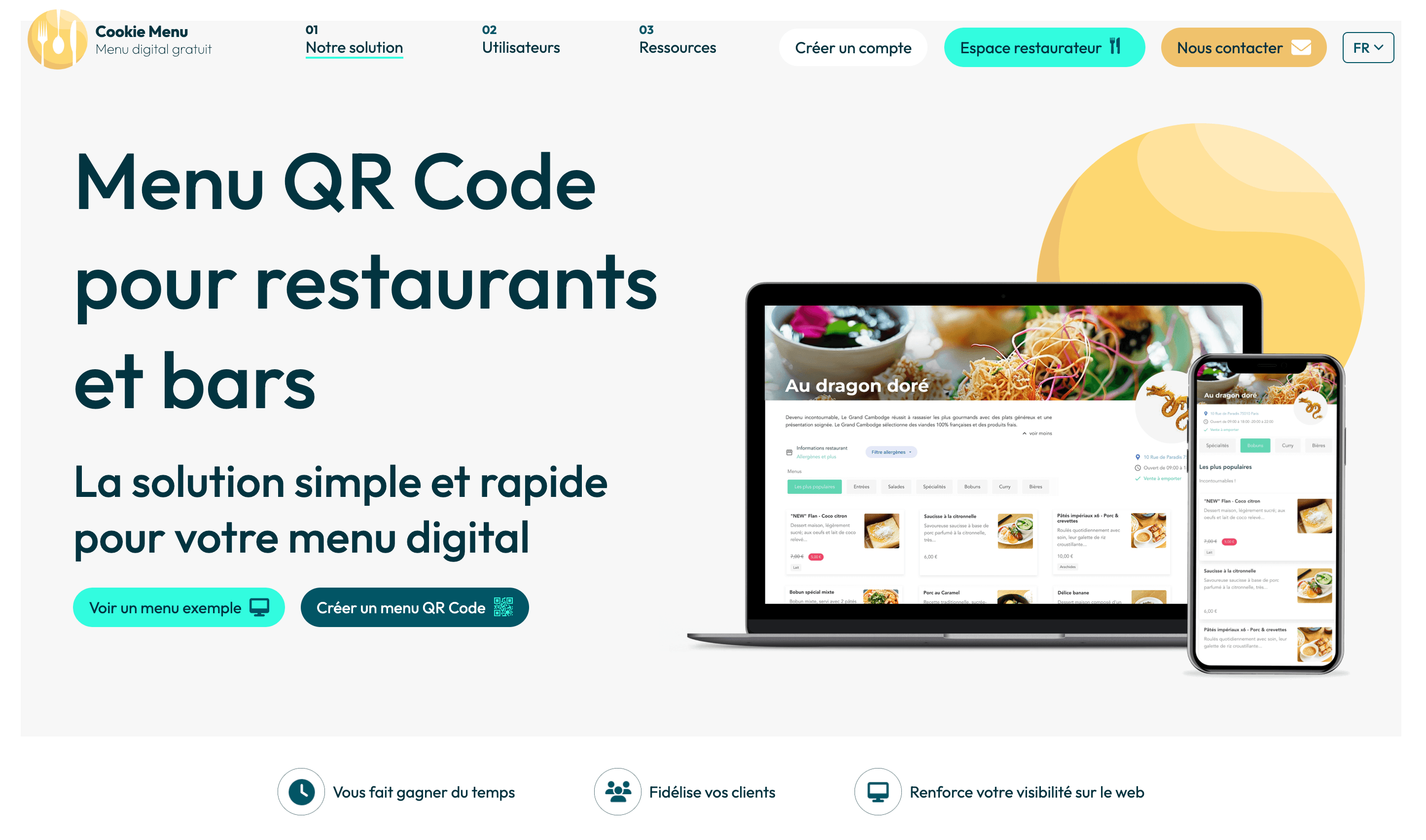 Cookie Menu – Plateforme digitale pour menus de restaurants via QR code — aperçu 1 sur 6